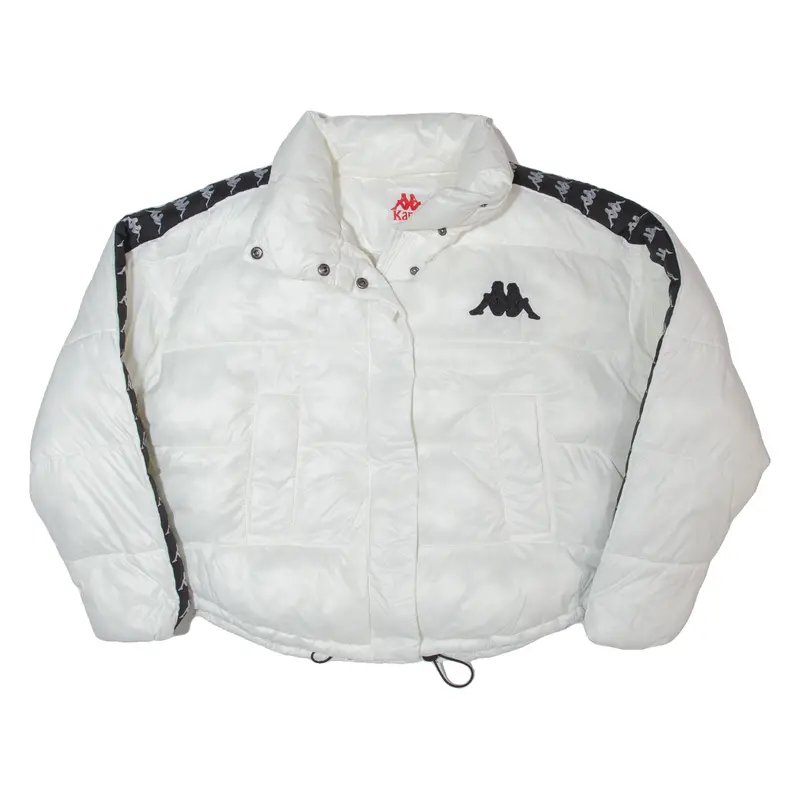 Kappa Oversized Cropped Womens Puffer Coat White Xs 1