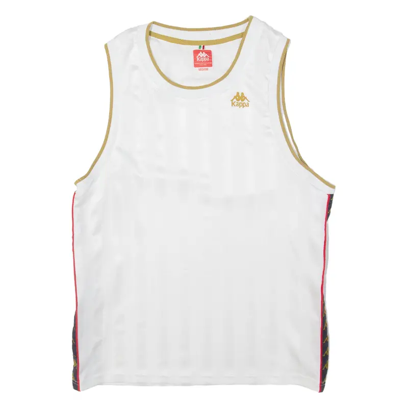 Kappa Striped Mens Jersey White Sleeveless M 1