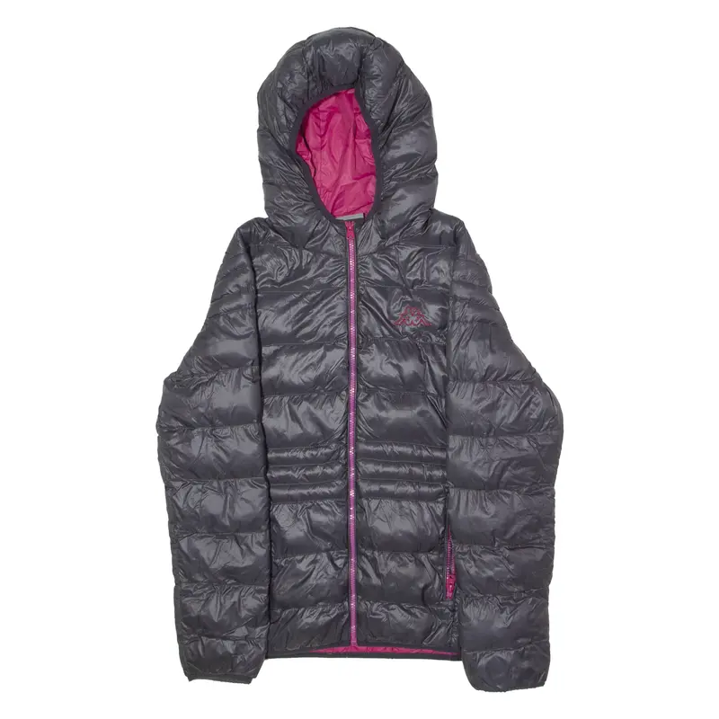 Kappa Womens Puffer Jacket Black Hooded M 1