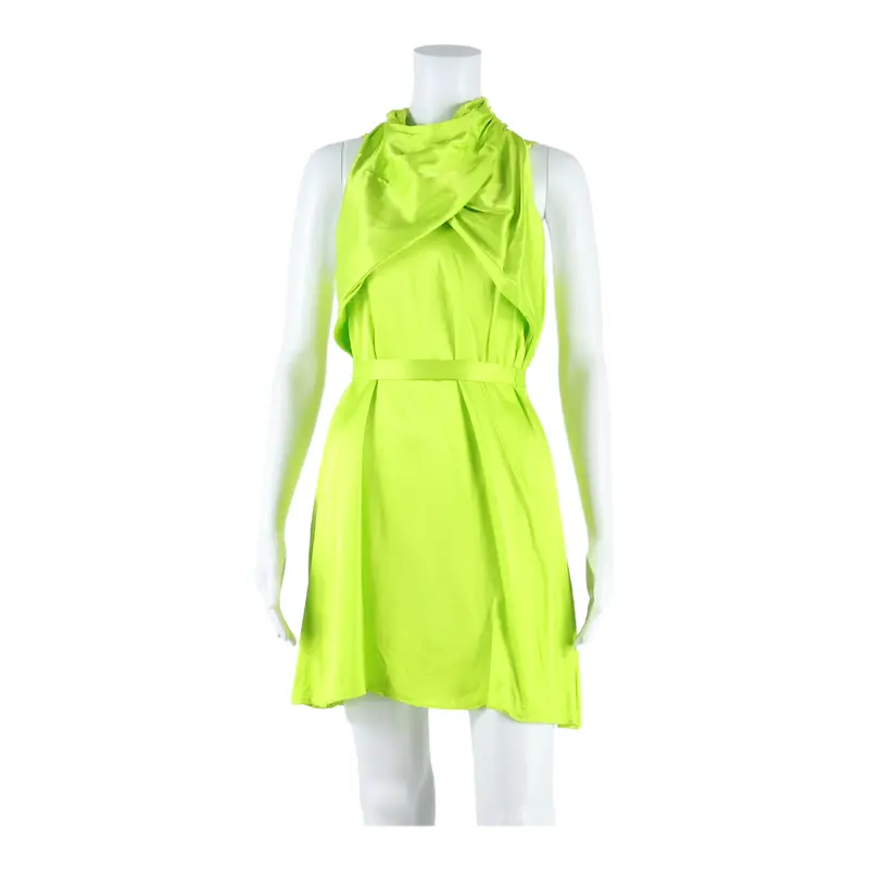 Karen Millen Womens Fit & Flare Dress Green Viscose Sleeveless Knee Length Uk 10 1