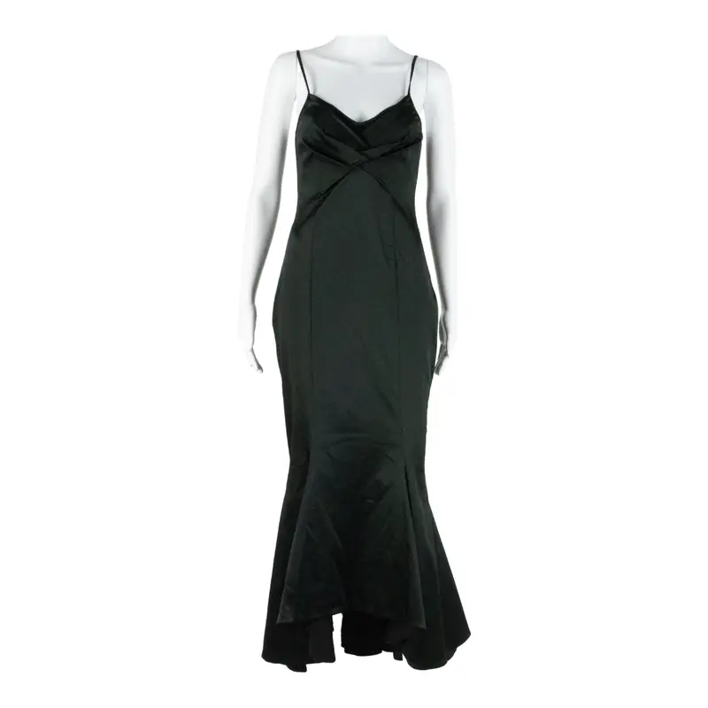 Karen Millen Womens Mermaid Dress Black Sleeveless Long Uk 10 1