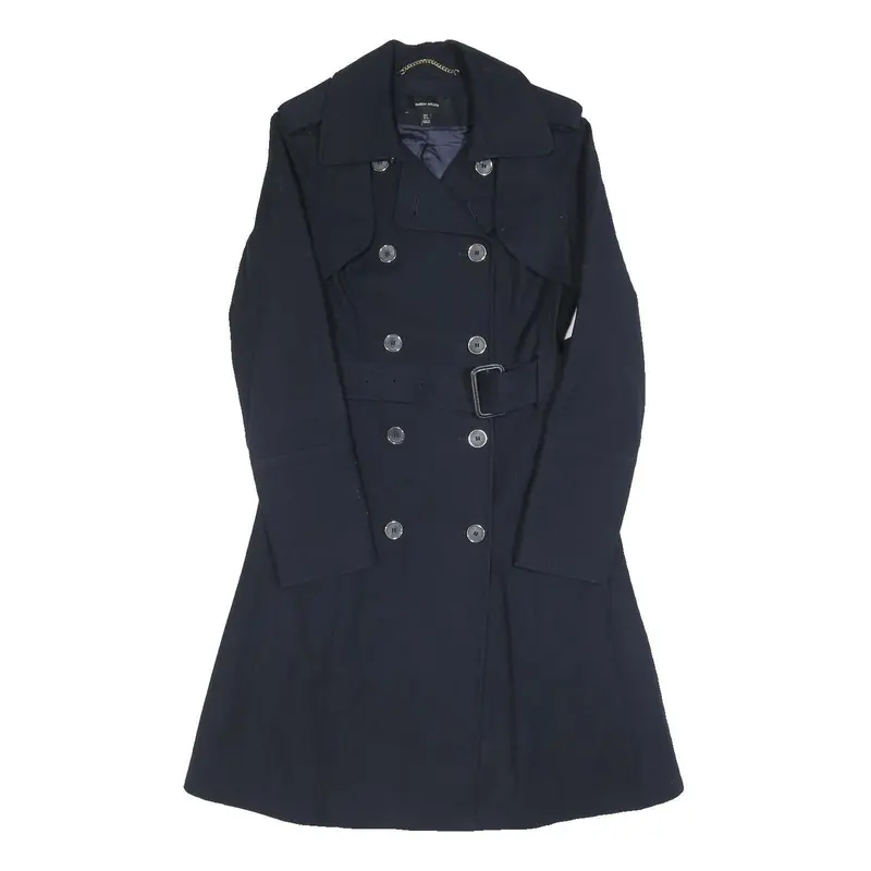 Karen Millen Womens Navy Blue Classic Jacket Uk 6 Cotton Blend Button Closure 1