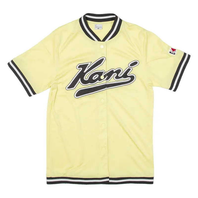 Karl Kani Button Up Womens Jersey Yellow V-Neck Xs 1