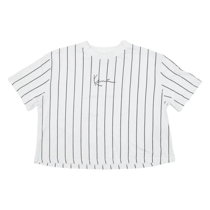 Karl Kani Cropped Striped Womens T-Shirt White Xs 1