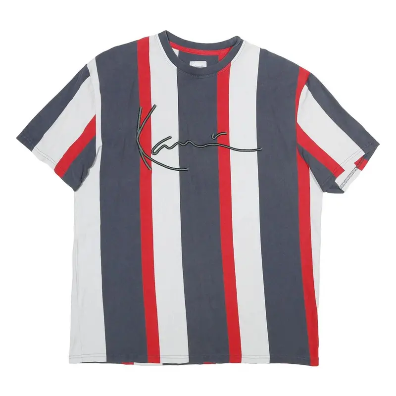 Karl Kani Mens Blue & Red & White Graphic T-Shirt L Short Sleeve Crew Neck 1