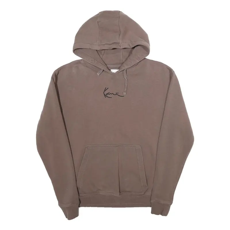 Karl Kani Mens Brown Cotton Blend Hoodie S Signature Script Pullover 1