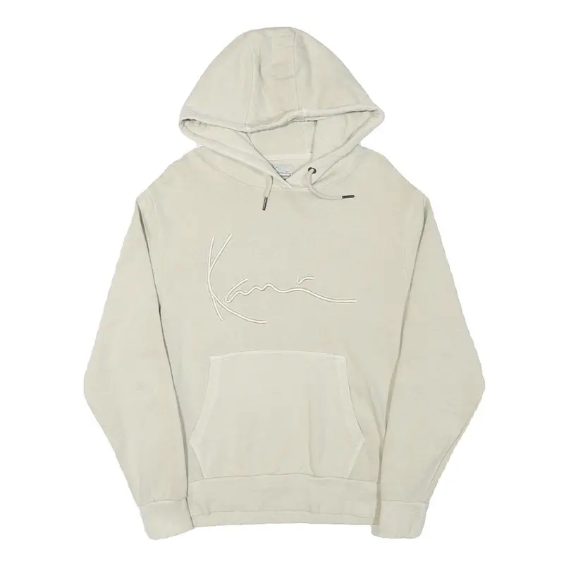 Karl Kani Mens Cream Hoodie S Cotton Blend Pullover Kangaroo Pocket Casual 1