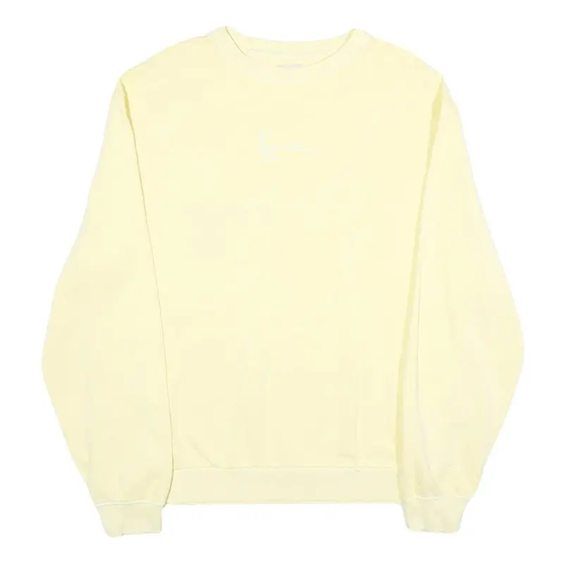 Karl Kani Mens Cream Sweatshirt Crew Neck M Casual Cotton Pullover Lightweight 1