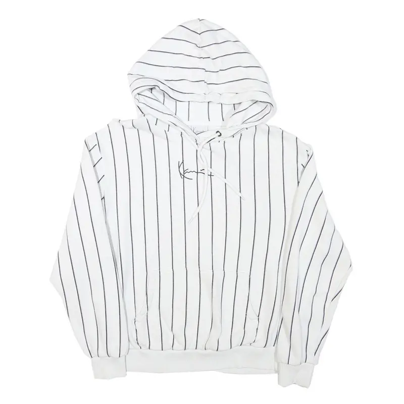 Karl Kani Mens White Black Stripe Hoodie M Cotton Blend Casual Streetwear 1