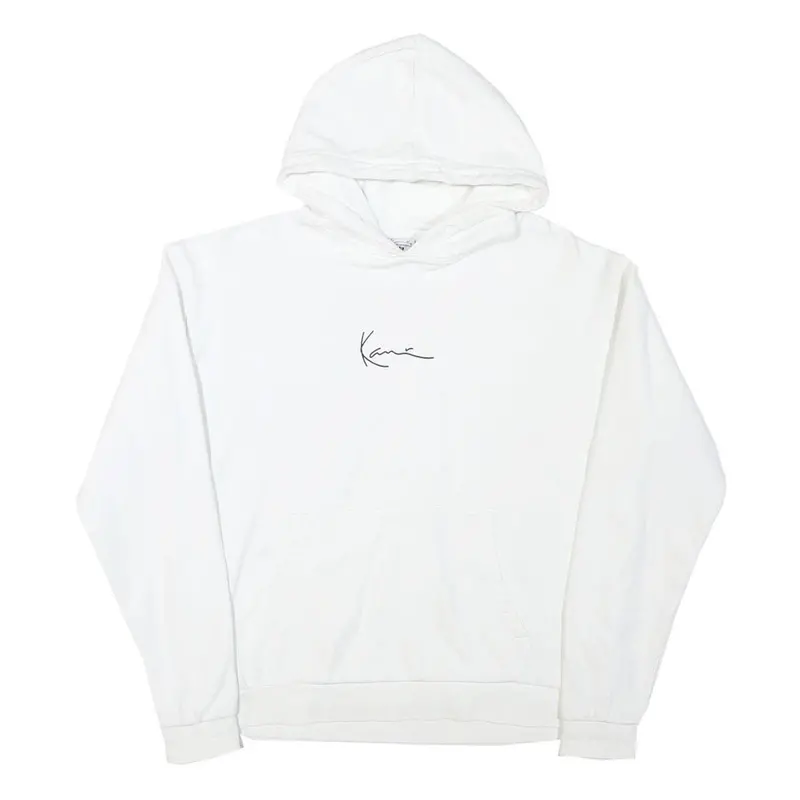 Karl Kani Mens White Hoodie S Minimal Script Logo Cotton Blend 1