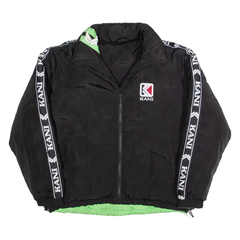 Karl Kani Reversible Mens Puffer Coat Black M 1