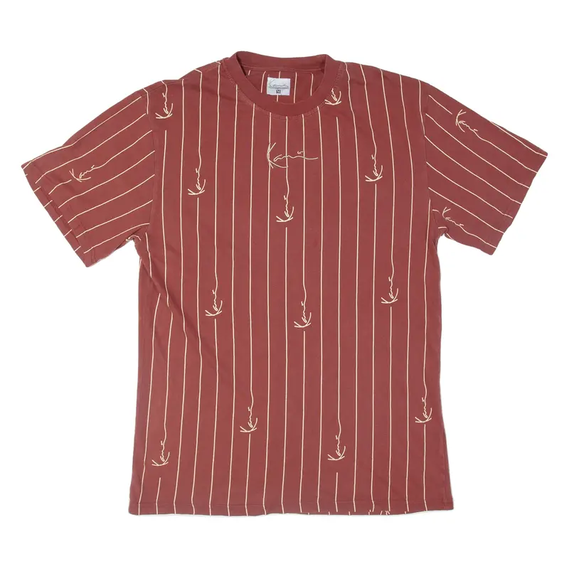 Karl Kani Striped Mens T-Shirt Brown M 1