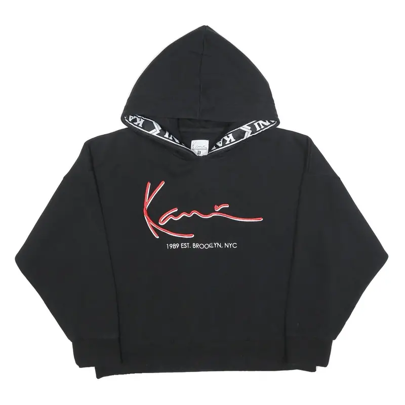 Karl Kani Womens Black Cotton Blend Pullover Hoodie S Streetwear Casual 1