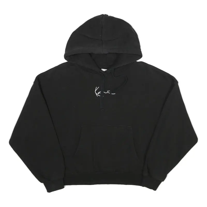 Karl Kani Womens Black Hoodie S Cotton Blend Pullover Drawstring Sweatshirt 1
