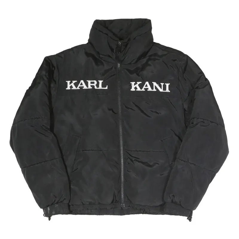 Karl Kani Womens Black Polyester Blend Zip Up Jacket S Woven Casual Urban 1