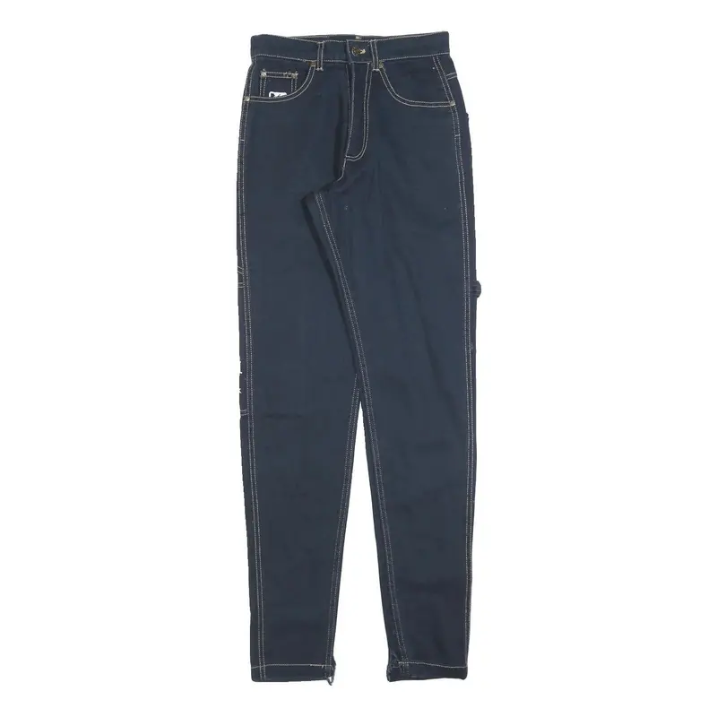Karl Kani Womens Blue Denim Slim Skinny Cotton Blend Rinse W25 L32 Zip Pocket 1