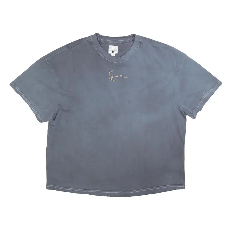 Karl Kani Womens Grey Cotton T-Shirt L Short Sleeve Crew Neck Casual Graphic 1
