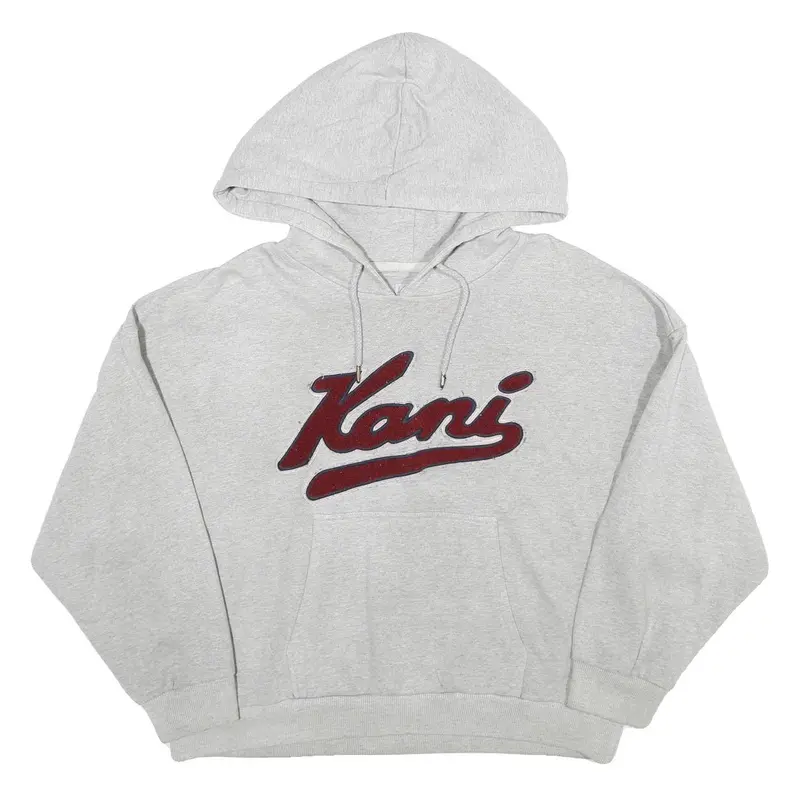 Karl Kani Womens Grey Hoodie M Kani Logo Pullover Cotton Blend Casual 1