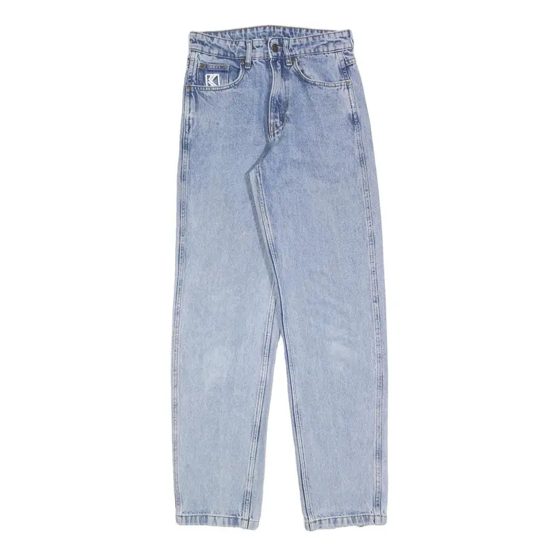 Karl Kani Womens Regular Fit Blue Denim Jeans W26 L32 Classic Cotton Blend Zip 1