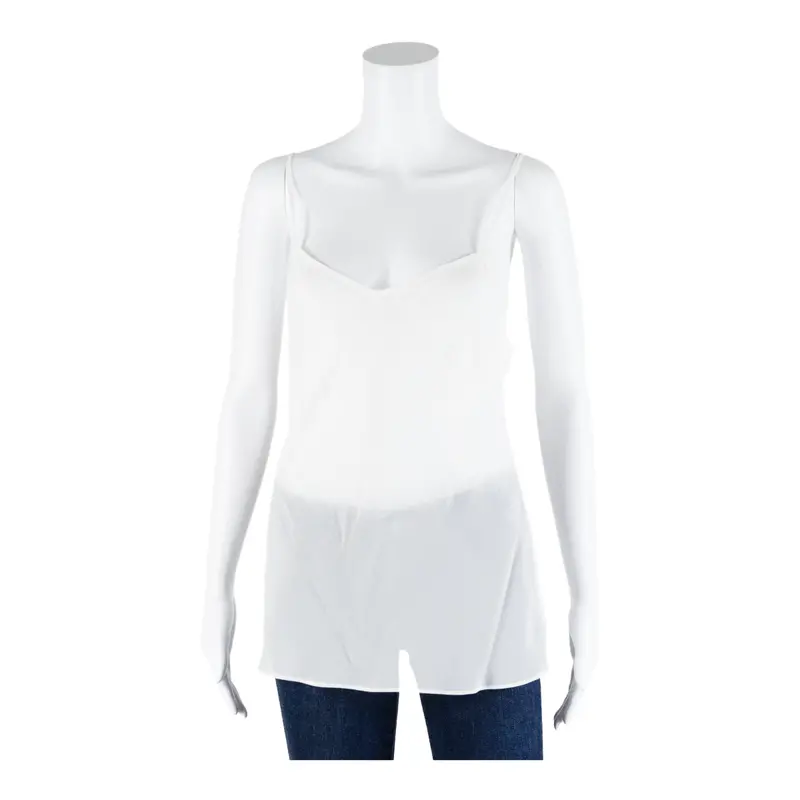 Karl Lagerfeld Sheer Womens Camisole Vest White V-Neck Sleeveless M 1