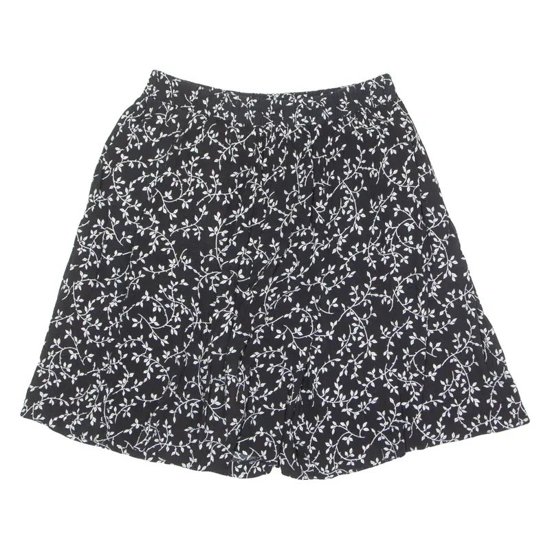 Kathie Lee Womens Casual Shorts Black Loose Floral S W28 1