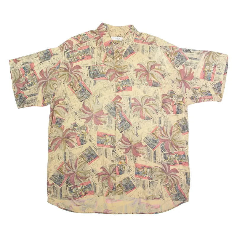 Kauf Mens Hawaiian Shirt Beige Crazy Pattern Xl 1