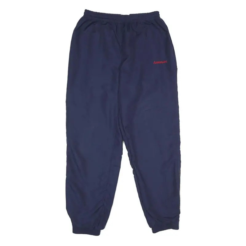 Kawasaki Mens Joggers Navy Blue L W28 L32 Polyester Blend Regular Tapered Fit 1