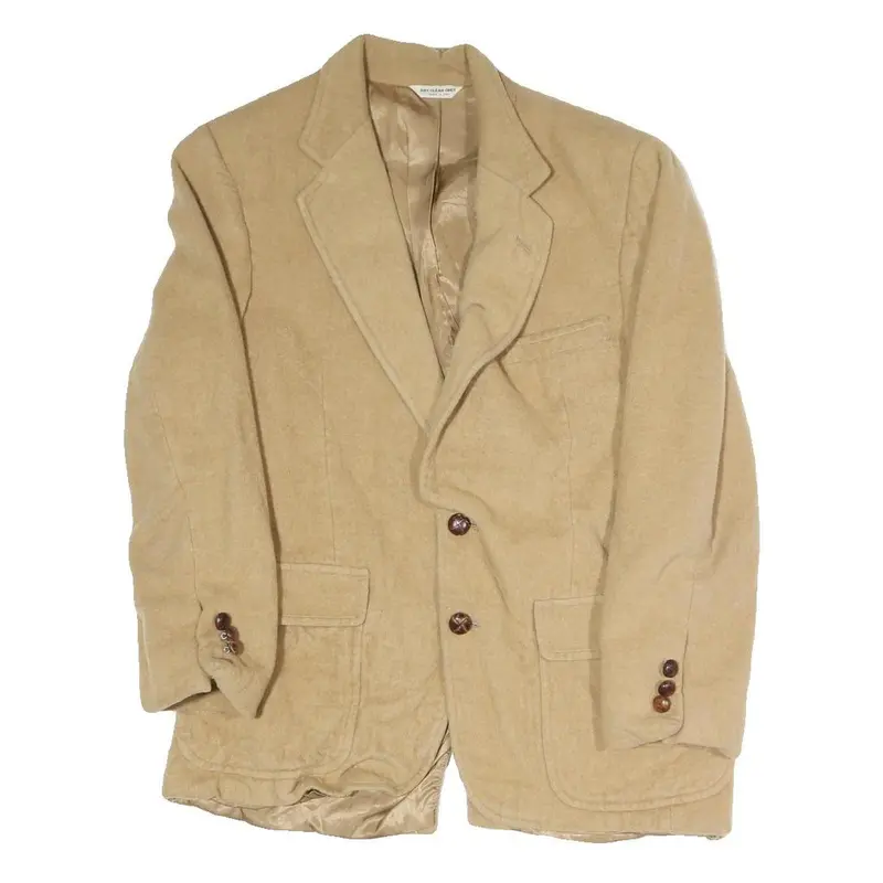Keep Fun Womens Beige Button Jacket M Polyester Blend Classic Blazer Button 1