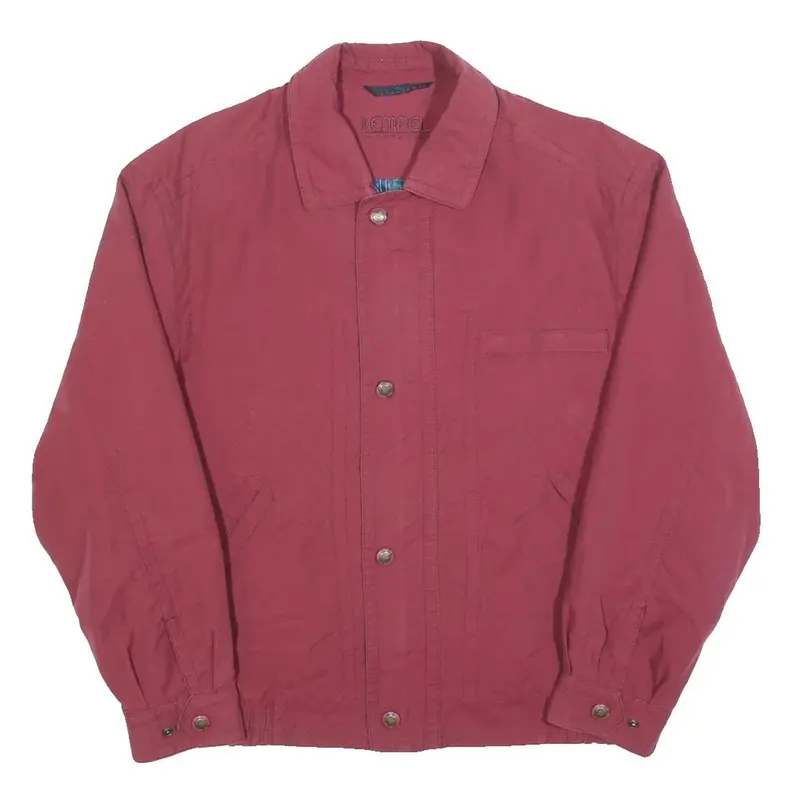 Kempel Mens Red Jacket S Polyester Blend Classic Zip Plain Casual Lightweight 1