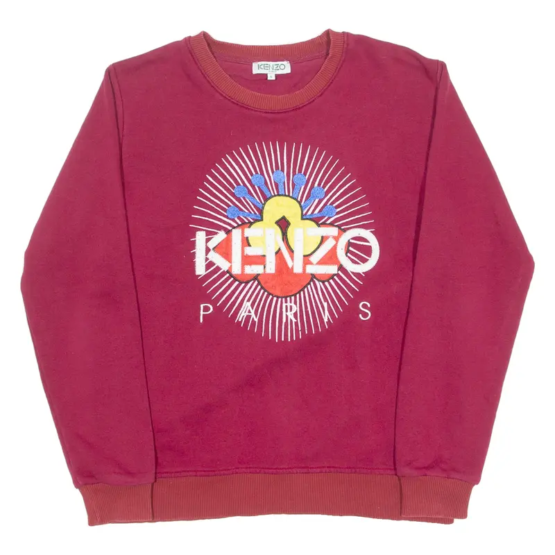 Kenzo Mens Sweatshirt Maroon Crew Neck S 1