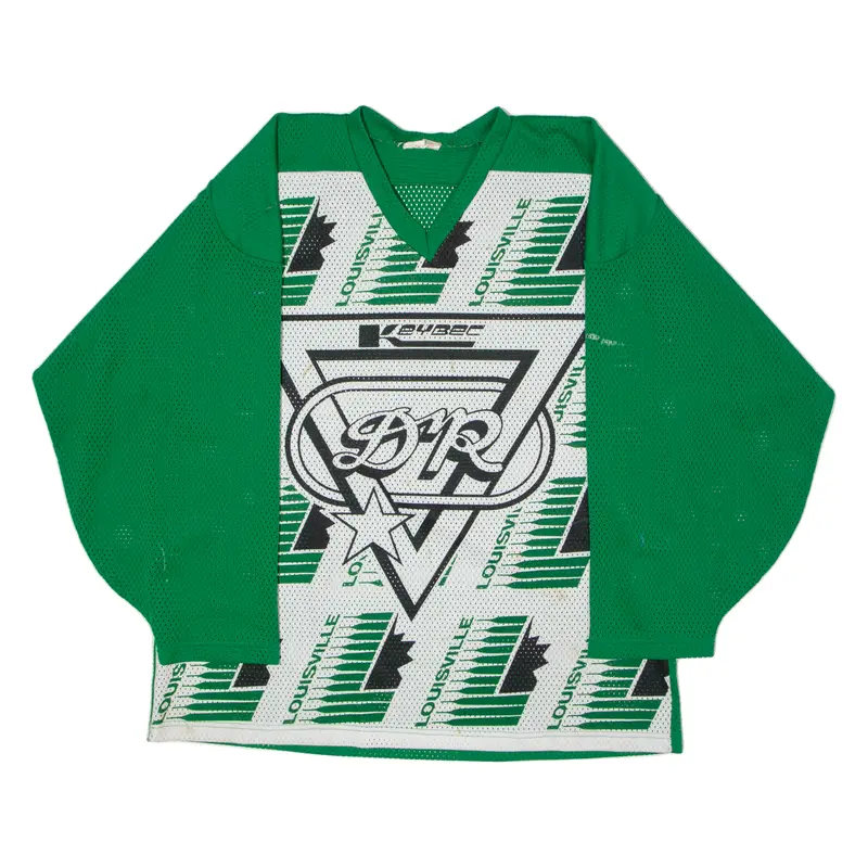 Keybec Louisville Ice Hockey Mens Jersey Green 90S Usa V-Neck One Size 1