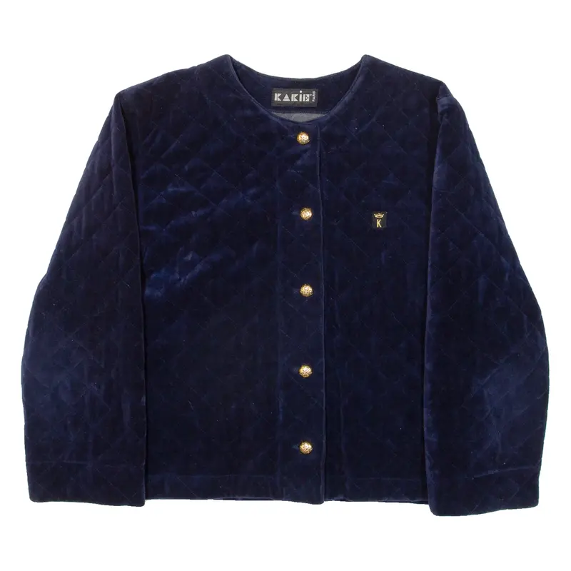 Khaki Womens Quilted Jacket Blue M 1