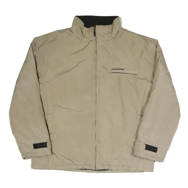 Kickers Mens Beige Jacket Xl Polyester Blend Plain Zip Comfortable Casual 1