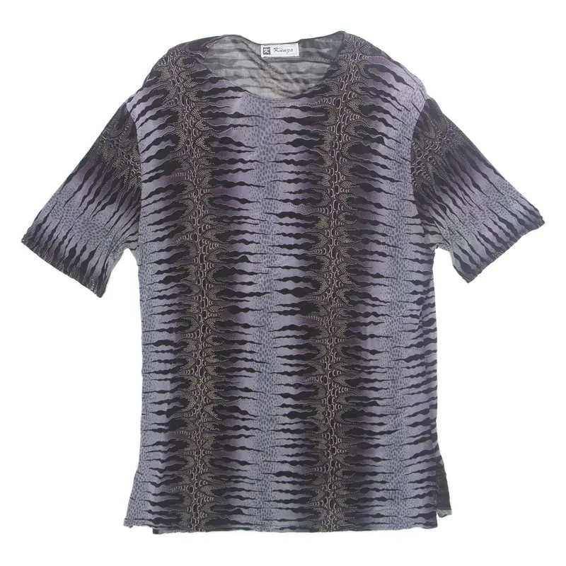Kiinzaa Womens Printed Top Purple Crazy Pattern M 1