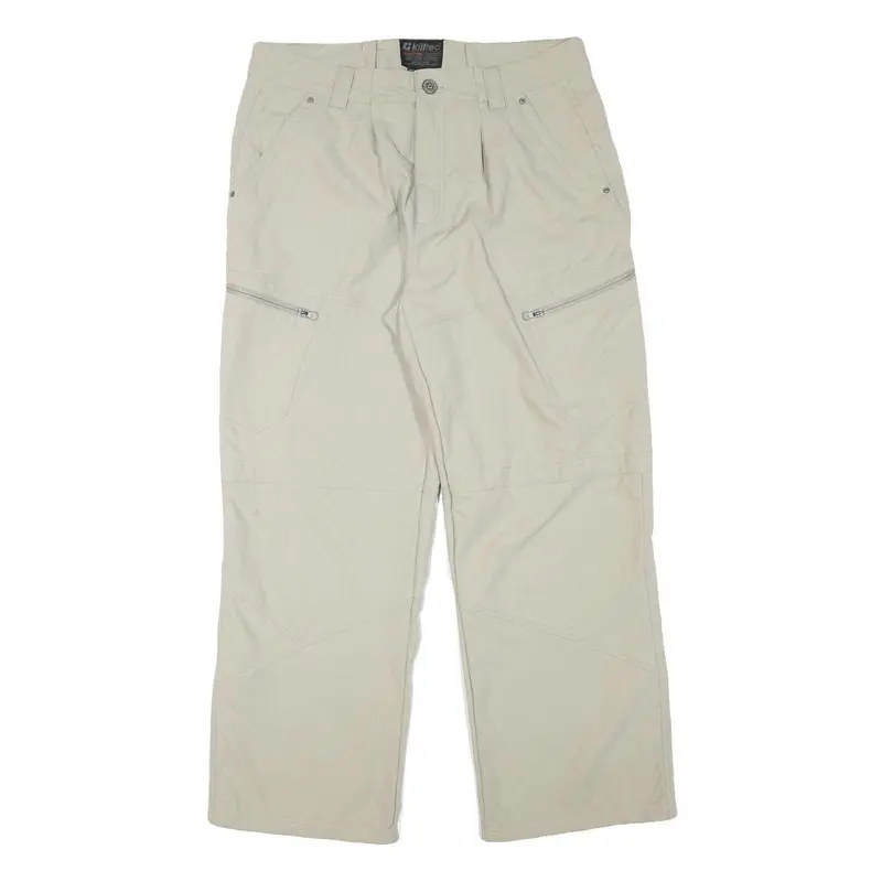 Killtec Mens Relaxed Beige Polyester Blend Zip Trousers W34 L28 Outdoor Casual 1