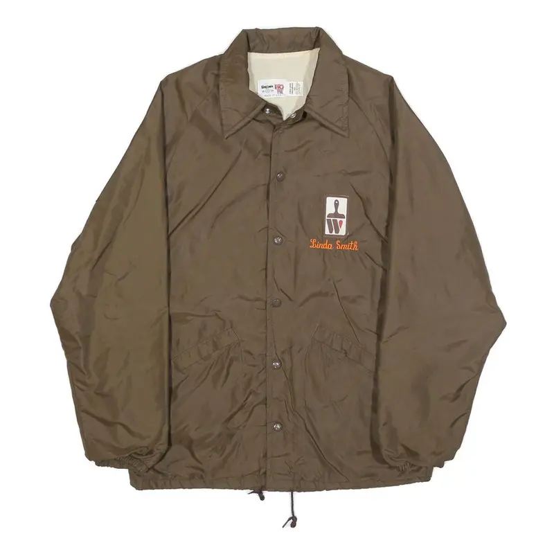 King Louie Mens Brown Button Jacket S Polyester Plain Workwear Coat 1
