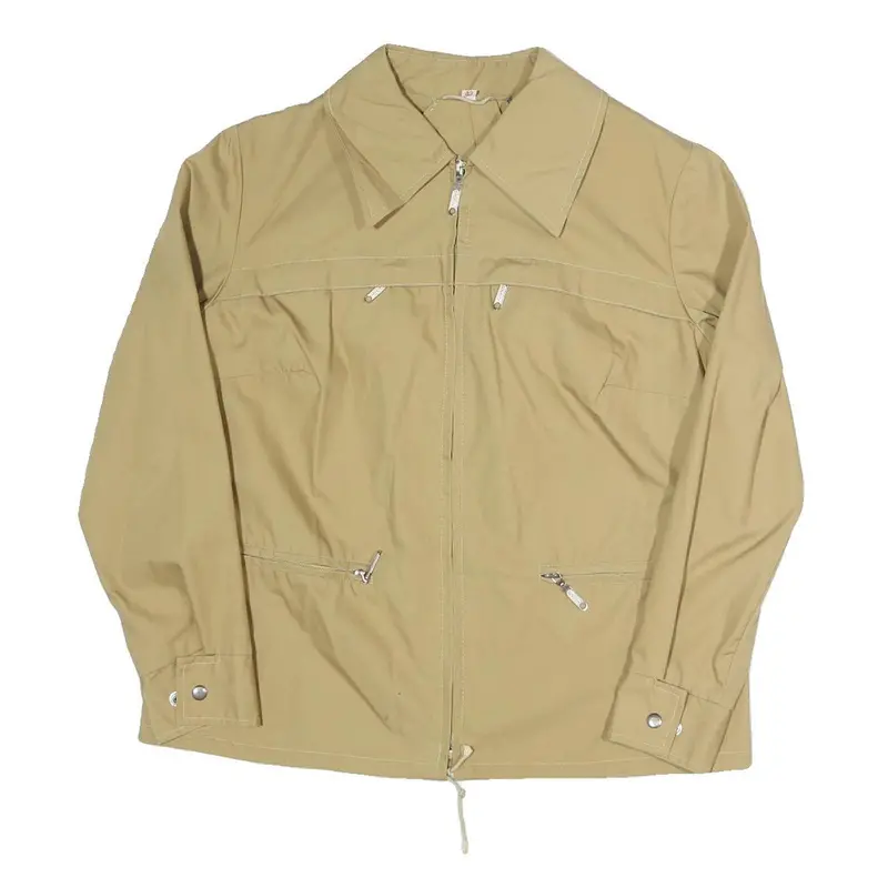 King Louie Pro Fit Mens Beige Zip Jacket M Polyester Blend Casual Outerwear 1