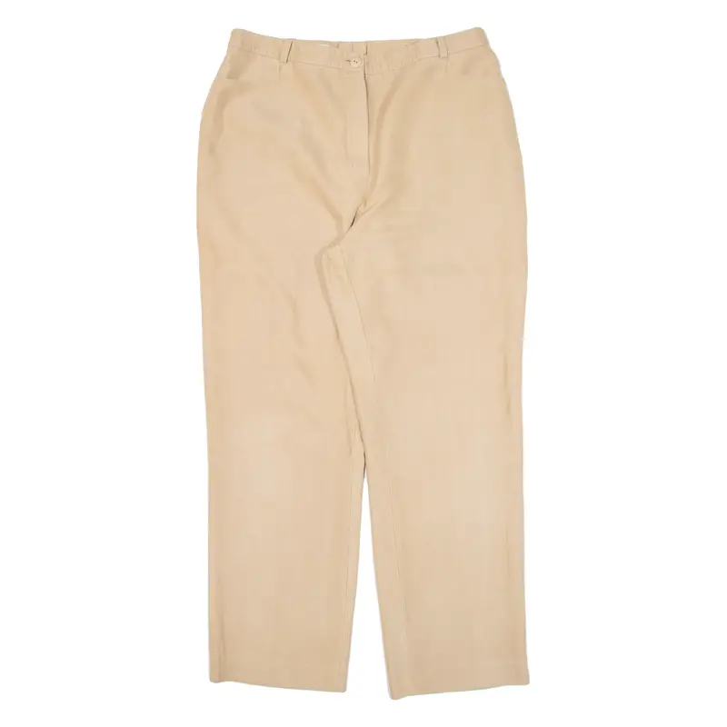 Kirsten Womens Trousers Beige Relaxed Straight W32 L28 1