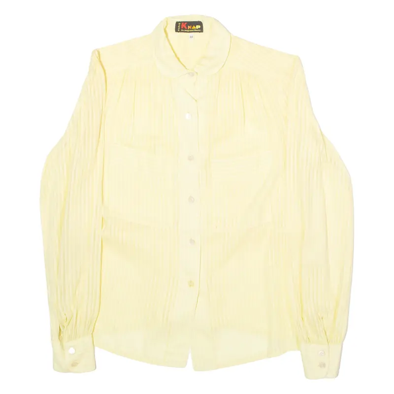 Knap Womens Shirt Yellow 90S Striped Long Sleeve Uk 12 1
