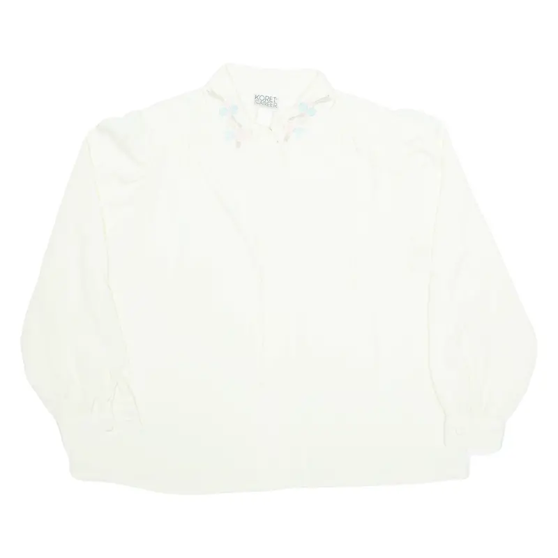 Koret Career Womens Shirt Cream Collared Long Sleeve L 1