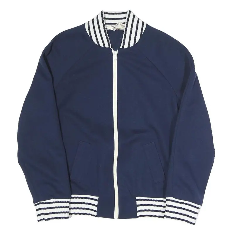 Koret Of California Mens Navy Blue Jacket S Polyester Blend Classic Zip Casual 1