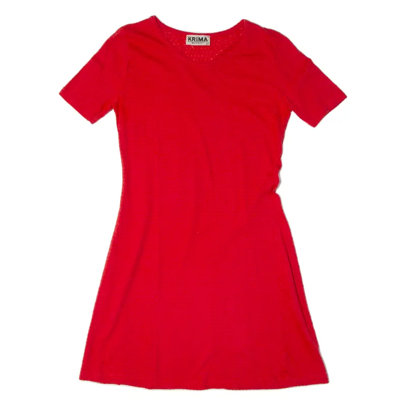 Krima Womens Skater Dress Red Short Sleeve Knee Length M 1