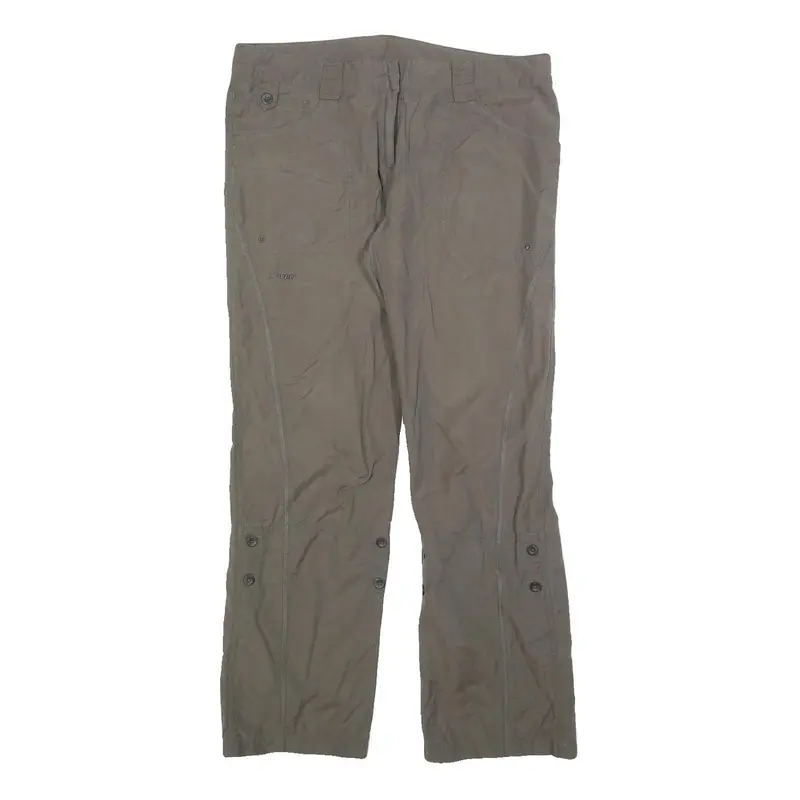 Ktec Mens Polyester Blend Grey Regular Straight Trousers W35 L30 Zip Closure 1