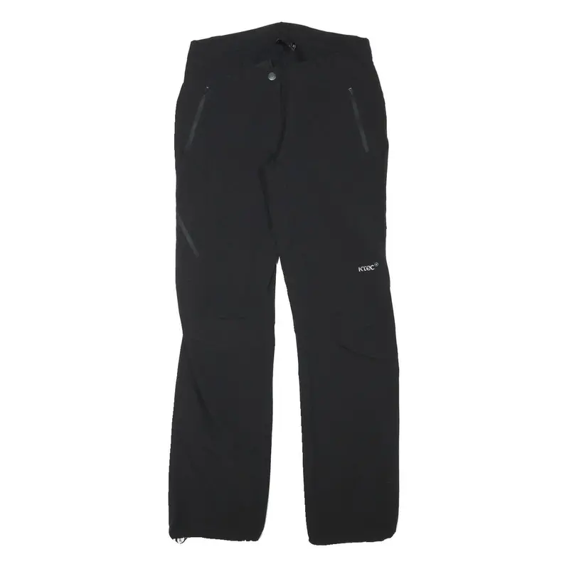 Ktec Womens Black Regular Fit Trousers W28 L30 Outdoor Activewear Zip Closure 1