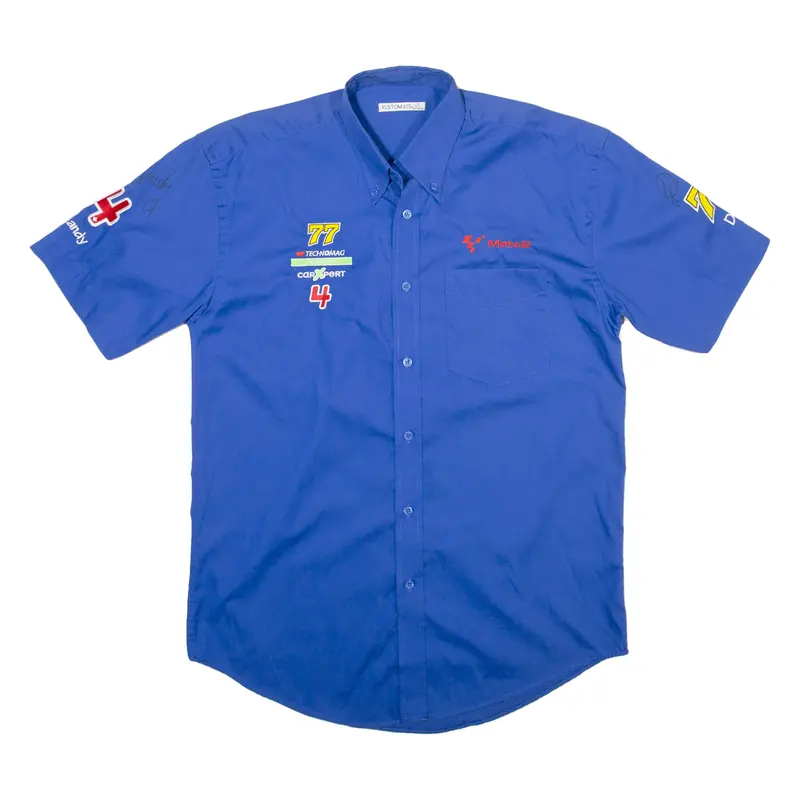 Kustom Kit Signed Mens Plain Shirt Blue M 1