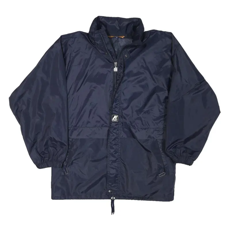 Kway Mens Navy Jacket S Polyester Blend Plain Lightweight Zip Closure 1