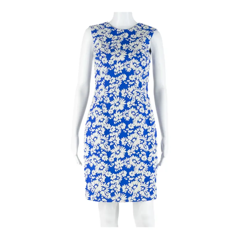 L.K.Bennett Womens Pencil Dress Blue Floral Sleeveless Knee Length Uk 8 1