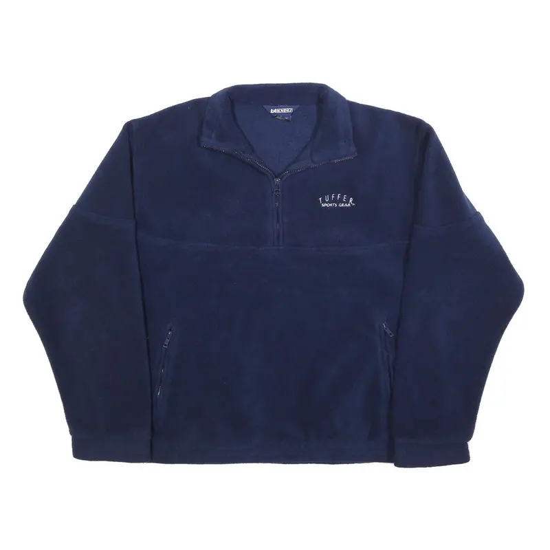 La Loving Mens Navy Blue Sports Gear Zip Jacket L Polyester Plain Casual 1