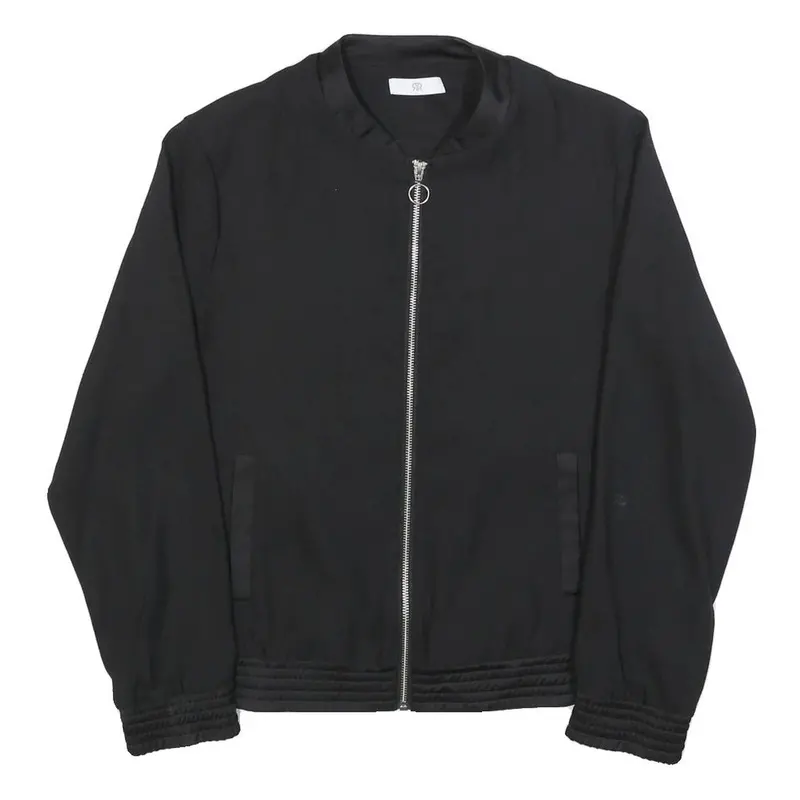 La Redoute Womens Black Jacket Uk 8 Polyester Zip Plain Stylish Lightweight 1