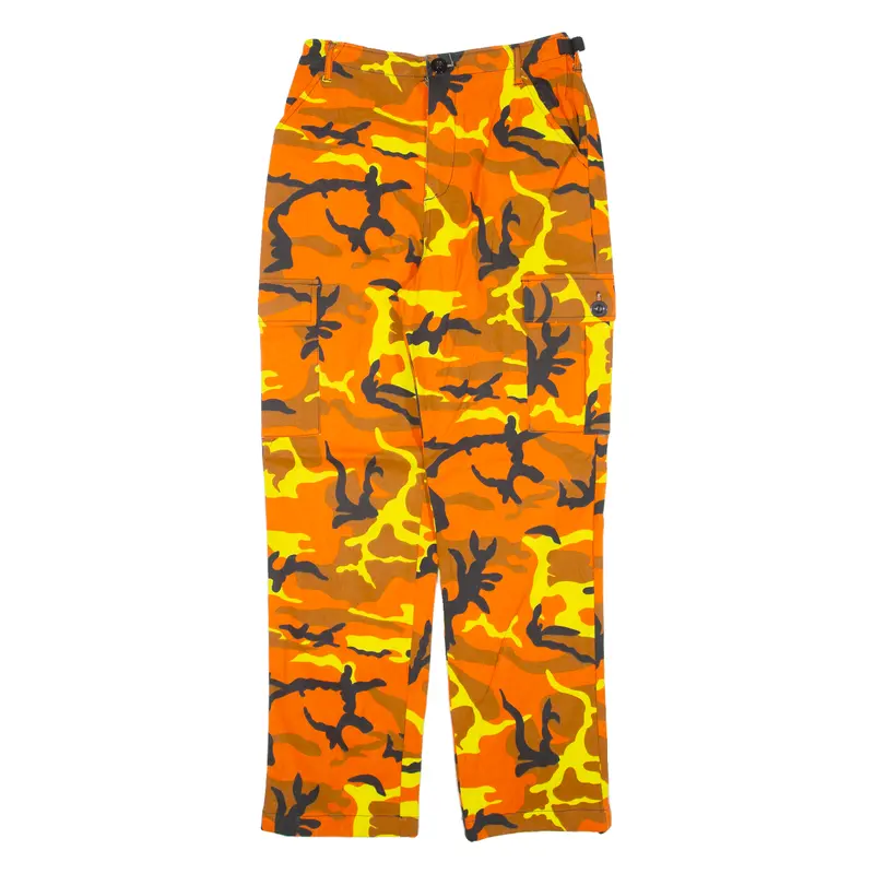 La Shady Cargo Camo Womens Trousers Orange Regular Straight W26 L27 1